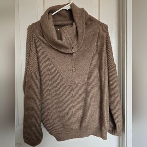 Molly Bracken Taupe Cowl Neck Sweater